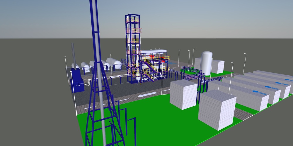 500bpd modular refinery 3D model